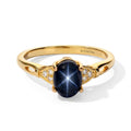 EVER TRUE Diffundierter Stern blauer Saphir, Weißer Zirkon Ring Reine Bronze (Größe 17.00) ca. 2,26 ct