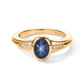 EVER TRUE Stern blauer Saphir (Diffundierter), Weißer Zirkon Ring Reine Bronze (Größe 17.00) ca. 2.26 ct