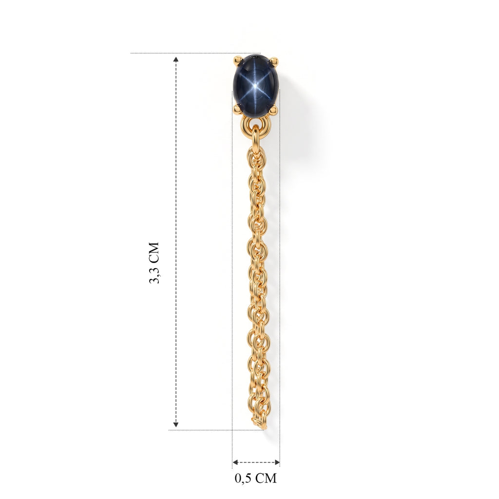 EVER TRUE Stern blauer Saphir (Diffundierter) Ohrringe Reine Bronze ca. 1.38 ct