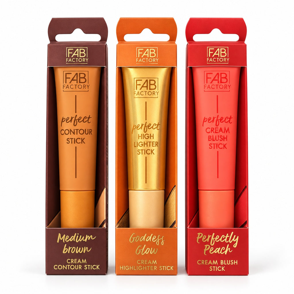 The Fab Factory 3-teiliges Make-up-Set-Highlighter, Rouge & Contouring (je 15 ml)