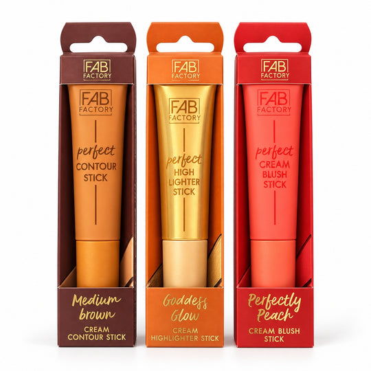 The Fab Factory 3-teiliges Make-up-Set-Highlighter, Rouge & Contouring (je 15 ml)