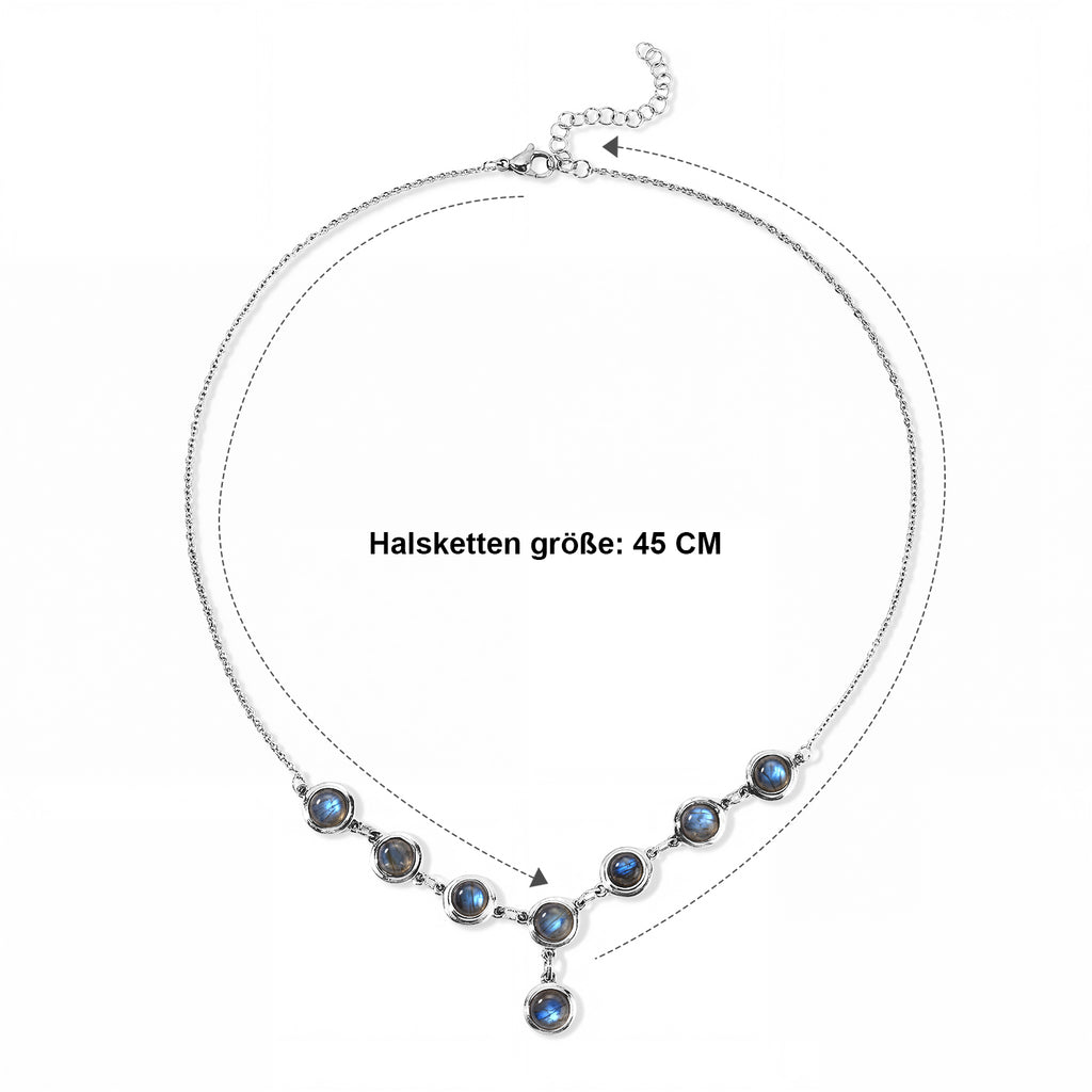 EVER TRUE AAA Labradorit Halskette ca. 45 cm 316L Edelstahl ca. 13,35 ct.
