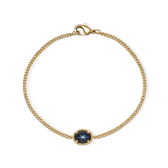 EVER TRUE Diffundierter Stern blauer Saphir Armband (10-15 Werktage Lieferzeit) ca. 19 cm Reine Bronze ca. 2,15 ct.