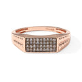D'Joy Natürlicher Champagner Diamant Ring 925 Silber 750 Roségold vermeil (Größe 17.00) ca. 0,25 ct