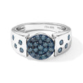 D'Joy Blauer Diamant (IR) Ring 925 Silber Rhodiniert (Größe 17.00)  ca. 1.00 ct