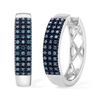 D'Joy Blauer Diamant (IR) Ohrringe 925 Silber Rhodiniert   ca. 0,33 ct.
