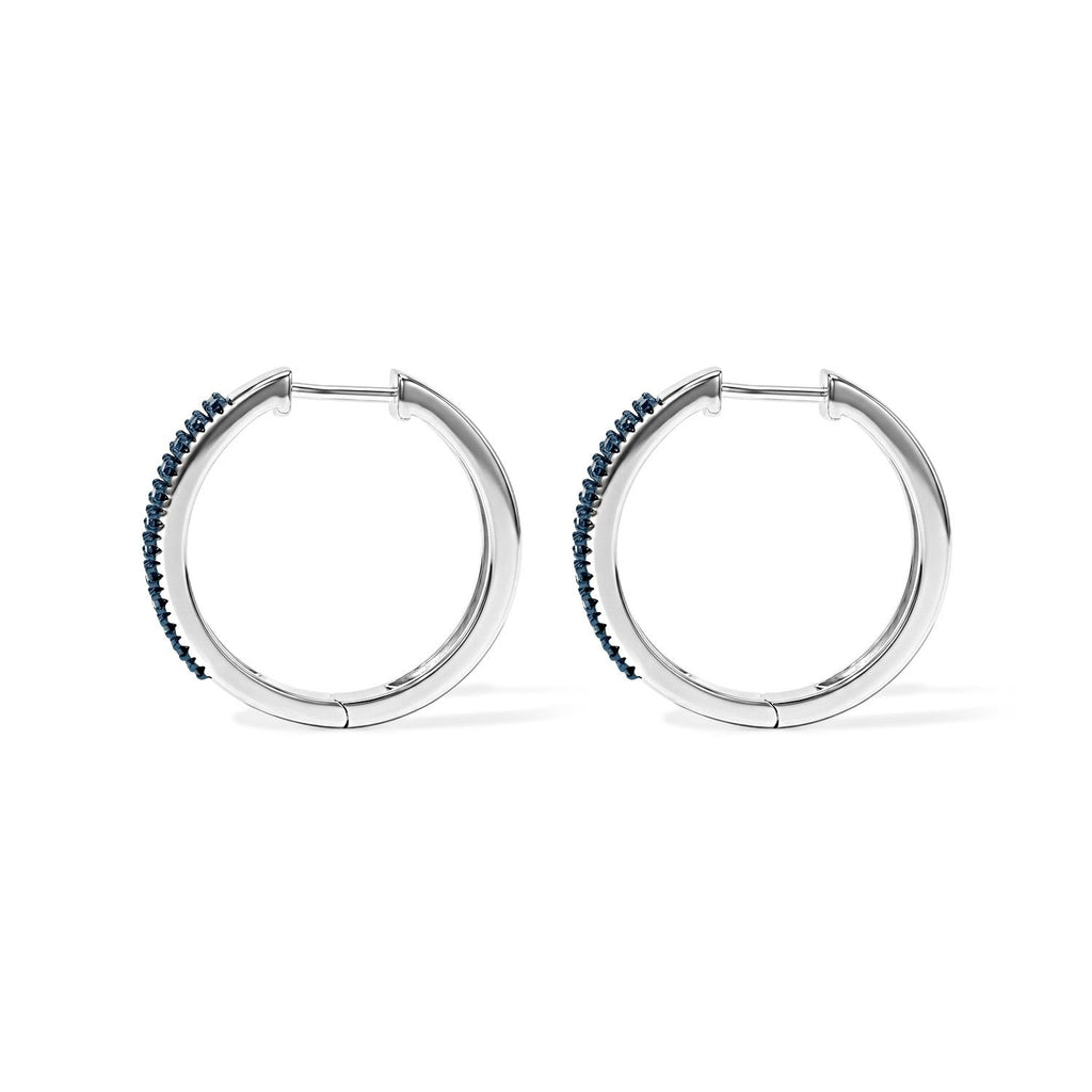 D'Joy Blauer Diamant (IR) Ohrringe 925 Silber Rhodiniert   ca. 0,33 ct.