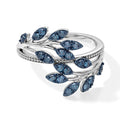 D'Joy Blauer Diamant (IR) Ring 925 Silber Rhodiniert (Größe 17.00)  ca. 0,49 ct