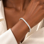 LUXURIANT DIAMOND - Lab Grown Diamant SGL zertifiziert VS-EF Armband ca. 19 cm 925 Silber Rhodiniert ca. 7,99 ct.