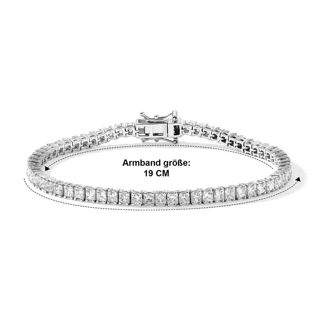 LUXURIANT DIAMOND - Lab Grown Diamant SGL zertifiziert VS-EF Armband ca. 19 cm 925 Silber Rhodiniert ca. 7,99 ct.