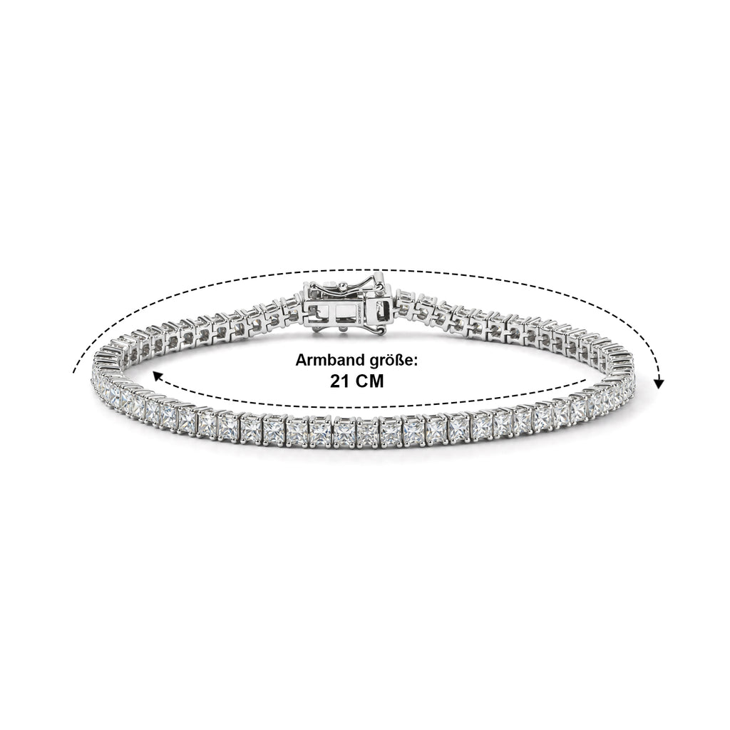 LUXURIANT DIAMOND - Lab Grown Diamant VS-EF Armband ca. 20 cm 925 Silber Rhodiniert ca. 8,00 ct.