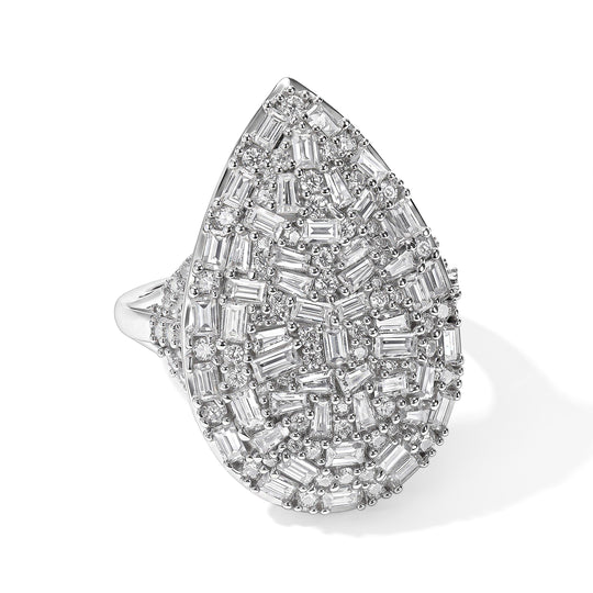 D'Joy Moissanit Ring 925 Silber Rhodiniert (Größe 18.00) ca. 2,60 ct