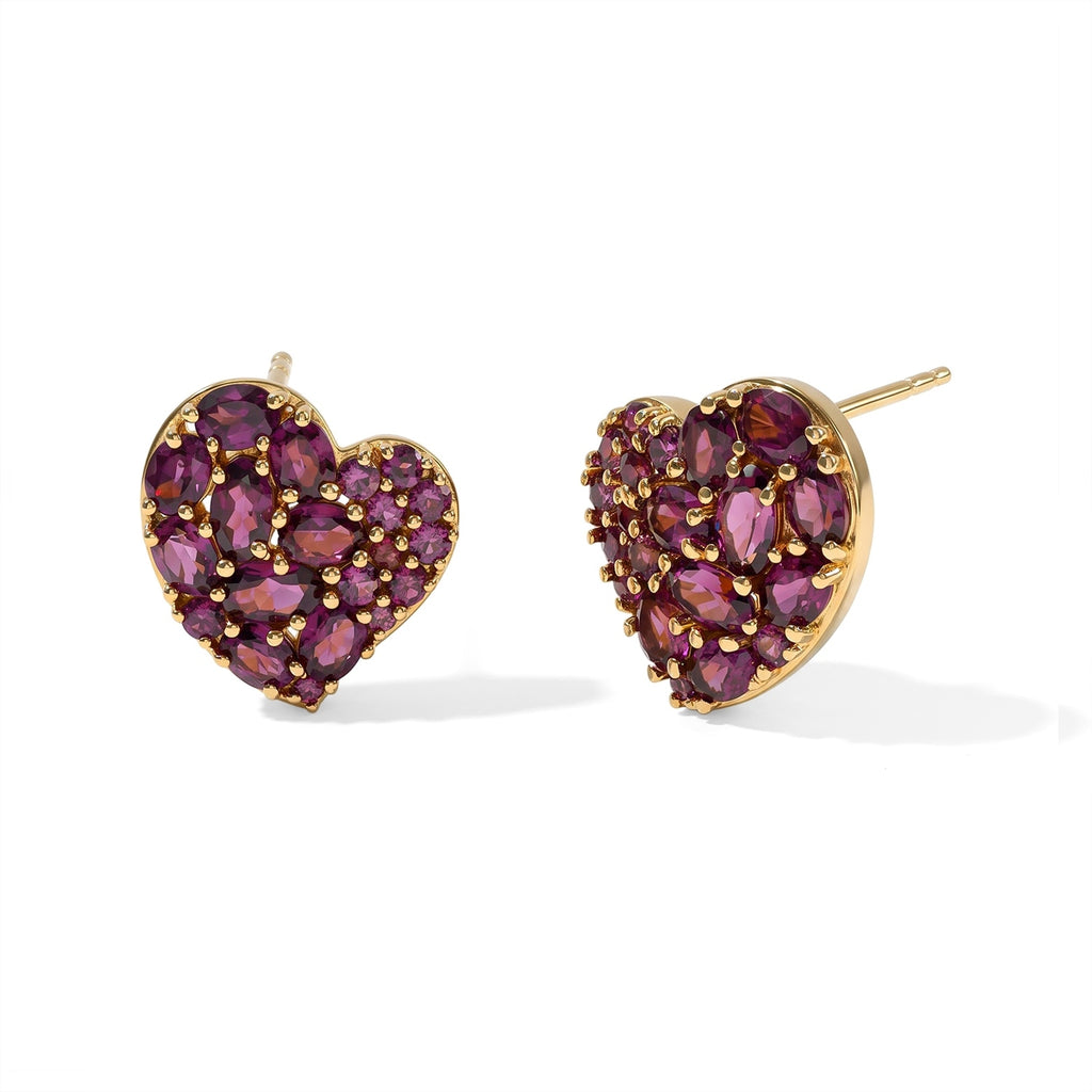 EVER TRUE Natürlicher Rhodolith Granat Ohrringe Reine Bronze ca. 4,27 ct.