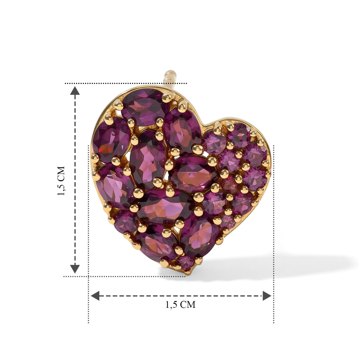 EVER TRUE Natürlicher Rhodolith Granat Ohrringe Reine Bronze ca. 4,27 ct.