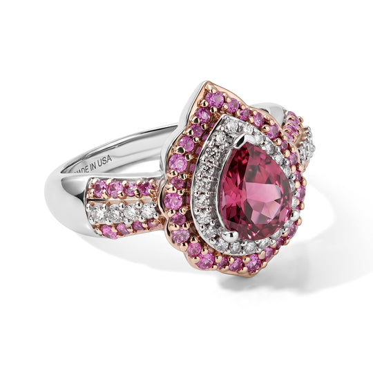D'Joy AAA Rosa Turmalin, Rosa Saphir Ring 925 Silber Rhodiniert (Größe 20.50)  ca. 1,72 ct