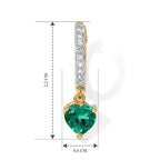LUXURIANT DIAMOND - AAA Lab Grown Kolumbianischer Smaragd, Lab Grown Diamant Ohrringe 925 Silber 750 Gelbgold vermeil ca. 1,53 ct.