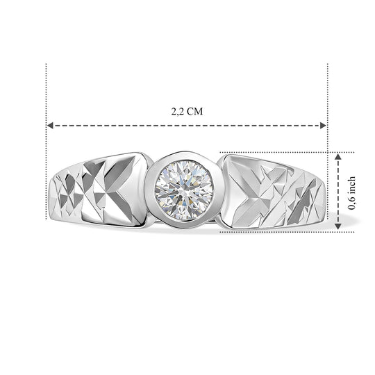 LUXURIANT DIAMOND - Lab Grown Diamant SI-GH Ring 925 Silber Rhodiniert (Größe 18.00) (10-15 Werktage Lieferzeit) ca. 0,33 ct