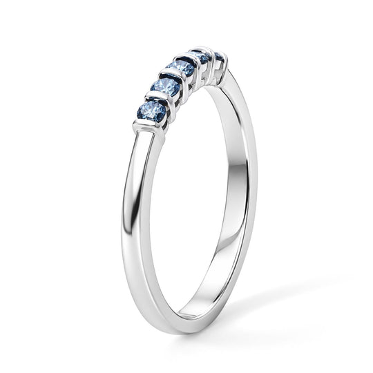 D'Joy Blauer Diamant (IR) Ring 925 Silber Rhodiniert (Größe 22.00)  ca. 0.25 ct