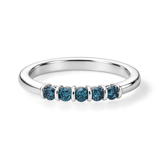 D'Joy Blauer Diamant (IR) Ring 925 Silber Rhodiniert (Größe 22.00)  ca. 0.25 ct