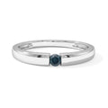 D'Joy Blauer Diamant (IR) Ring 925 Silber Rhodiniert (Größe 18.00) ca. 0,10 ct