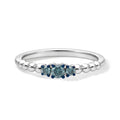 D'Joy Blauer Diamant (IR) SI Ring 925 Silber Rhodiniert (Größe 17.00)  ca. 0,25 ct