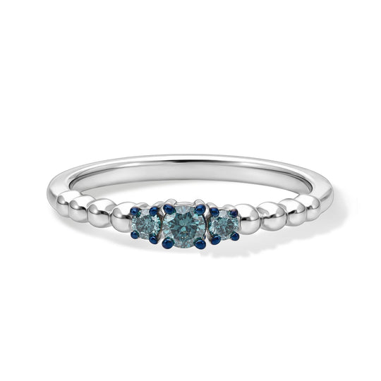 D'Joy Blauer Diamant (IR) SI Ring 925 Silber Rhodiniert (Größe 18.00)  ca. 0.25 ct