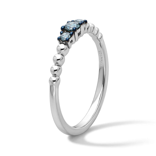 D'Joy Blauer Diamant (IR) SI Ring 925 Silber Rhodiniert (Größe 18.00)  ca. 0.25 ct