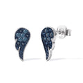 D'Joy Blauer Diamant (IR) Ohrringe 925 Silber Rhodiniert  ca. 0.15 ct