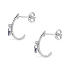 D'Joy Blauer Diamant (IR) Ohrringe 925 Silber Rhodiniert  ca. 0.15 ct
