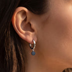 D'Joy Blauer Diamant (IR) Ohrringe 925 Silber Rhodiniert   ca. 0,15 ct.