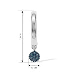 D'Joy Blauer Diamant (IR) Ohrringe 925 Silber Rhodiniert   ca. 0,15 ct.