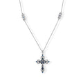 D'Joy Blauer Diamant (IR) Halskette   ca. 45 cm+ 5 cm Extender 925 Silber Rhodiniert ca. 0.18 ct