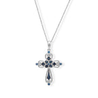 D'Joy Blauer Diamant (IR) Halskette   ca. 45 cm+ 5 cm Extender 925 Silber Rhodiniert ca. 0.18 ct