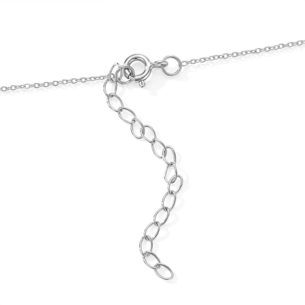 D'Joy Blauer Diamant (IR) Halskette   ca. 45 cm+ 5 cm Extender 925 Silber Rhodiniert ca. 0.18 ct