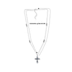 D'Joy Blauer Diamant (IR) Halskette   ca. 45 cm+ 5 cm Extender 925 Silber Rhodiniert ca. 0.18 ct