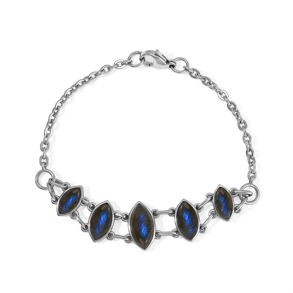 EVER TRUE AAA Labradorit Armband ca. 19 cm 316L Edelstahl ca. 10,36 ct.