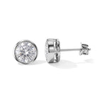 VS Moissanit GRA zertifiziert Ohrringe 925 Silber Rhodiniert ca. 2,40 ct.