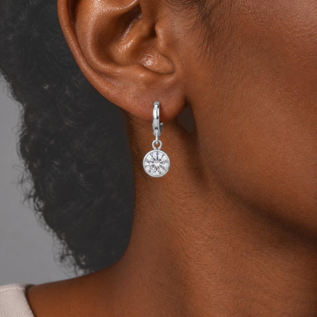 VS Moissanit Ohrringe 925 Silber Rhodiniert ca. 1,62 ct.