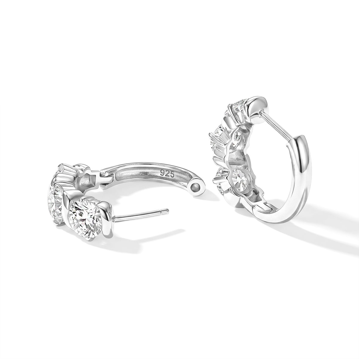 VS Moissanit GRA zertifiziert Ohrringe 925 Silber Rhodiniert ca. 4,85 ct.