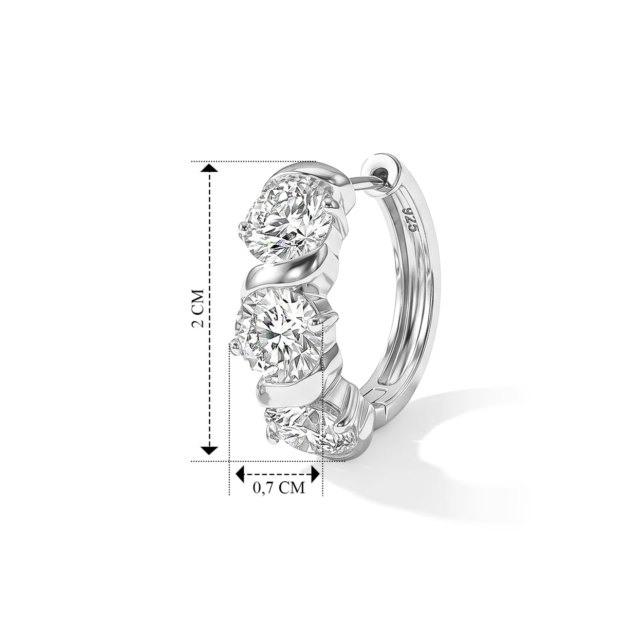 VS Moissanit GRA zertifiziert Ohrringe 925 Silber Rhodiniert ca. 4,85 ct.