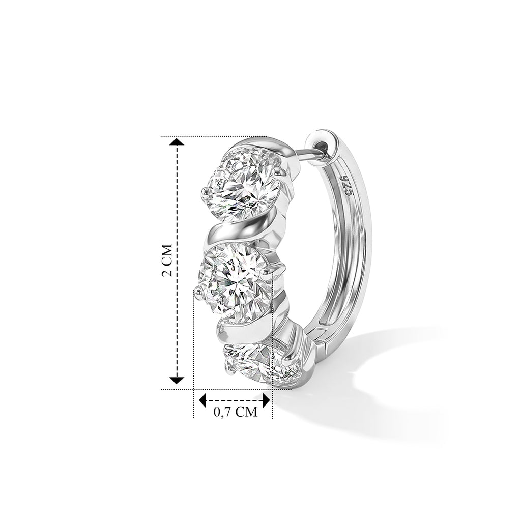 VS Moissanit GRA zertifiziert Ohrringe 925 Silber Rhodiniert ca. 4,85 ct.