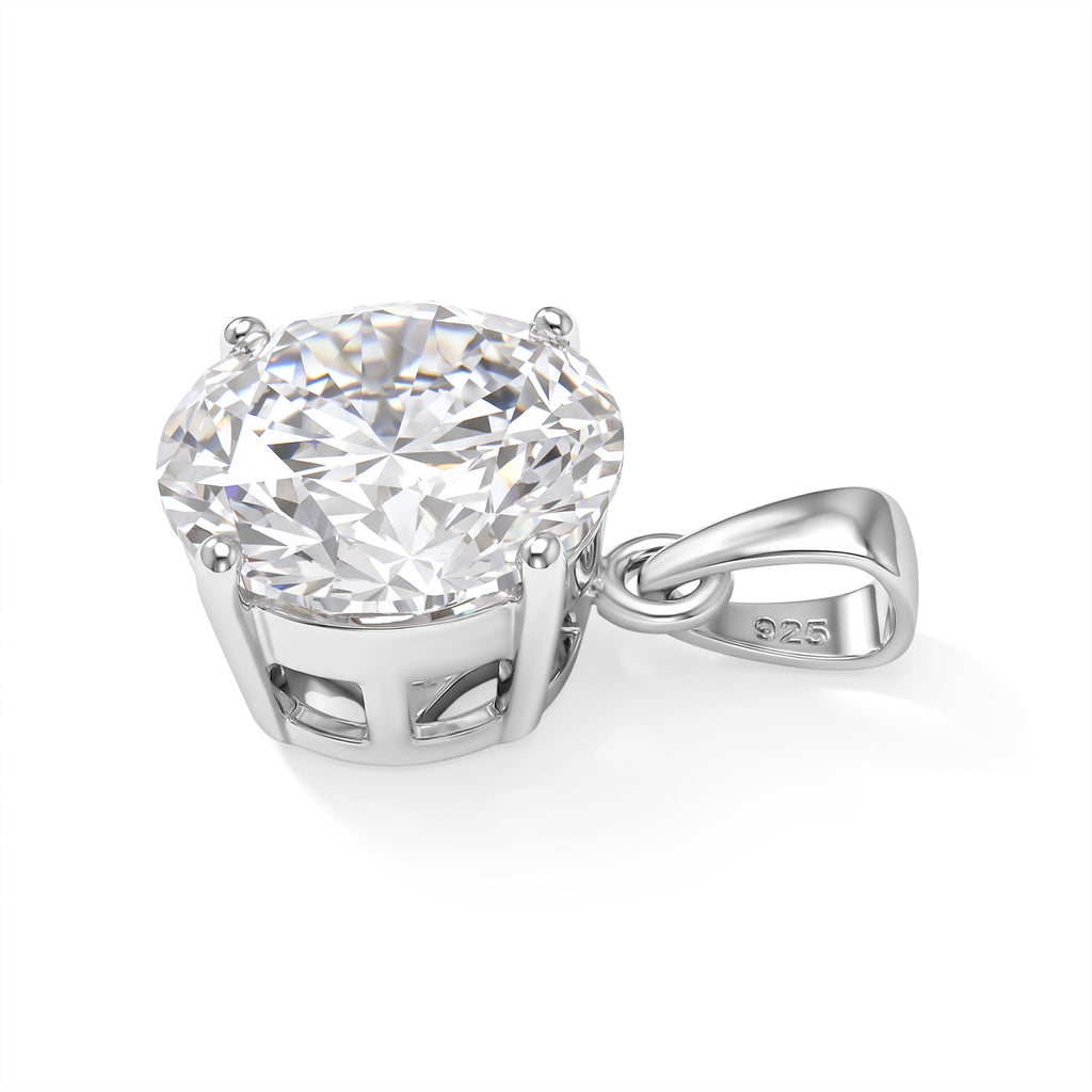 VS Moissanit Anhänger 925 Silber Rhodiniert ca. 6,00 ct.