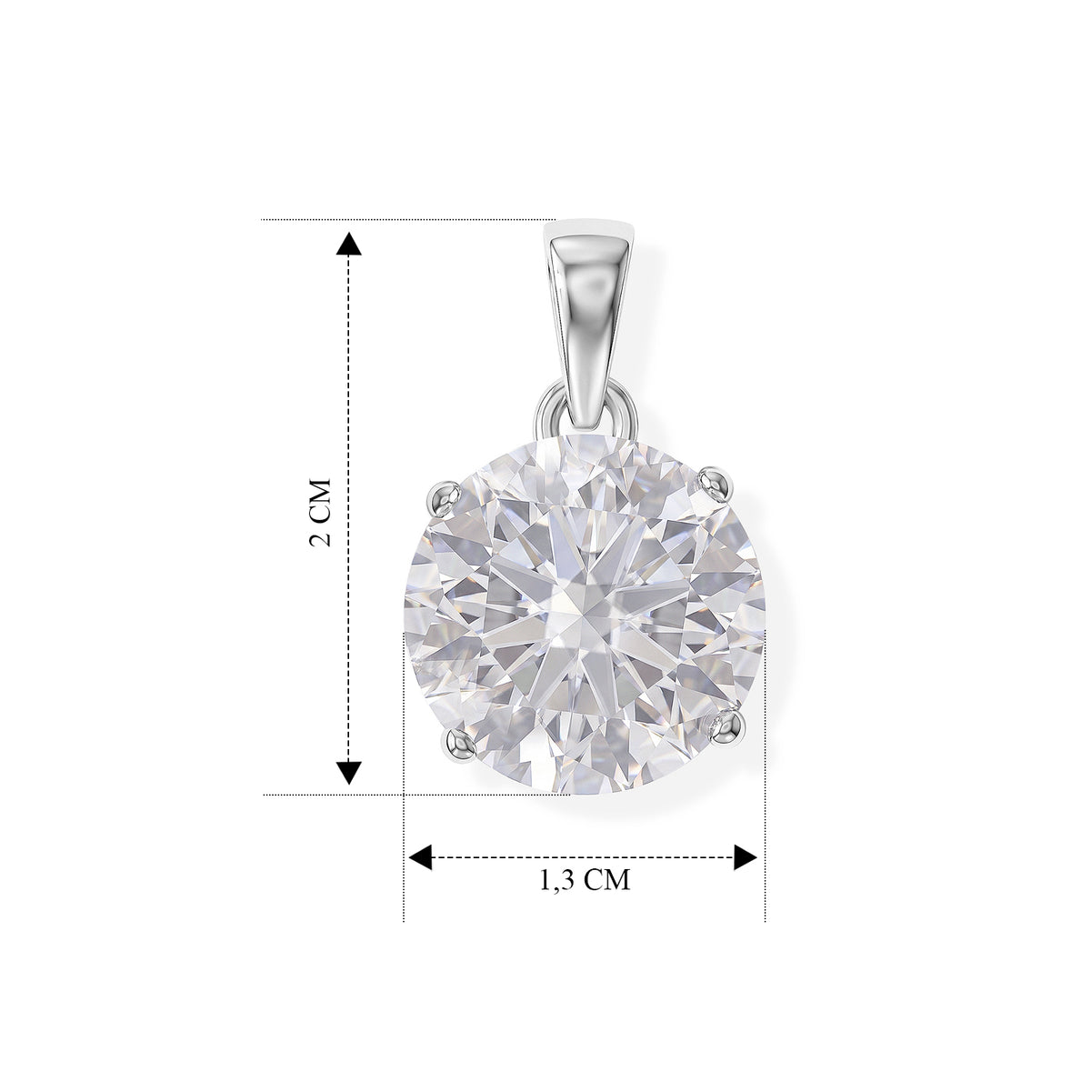 VS Moissanit Anhänger 925 Silber Rhodiniert ca. 6,00 ct.