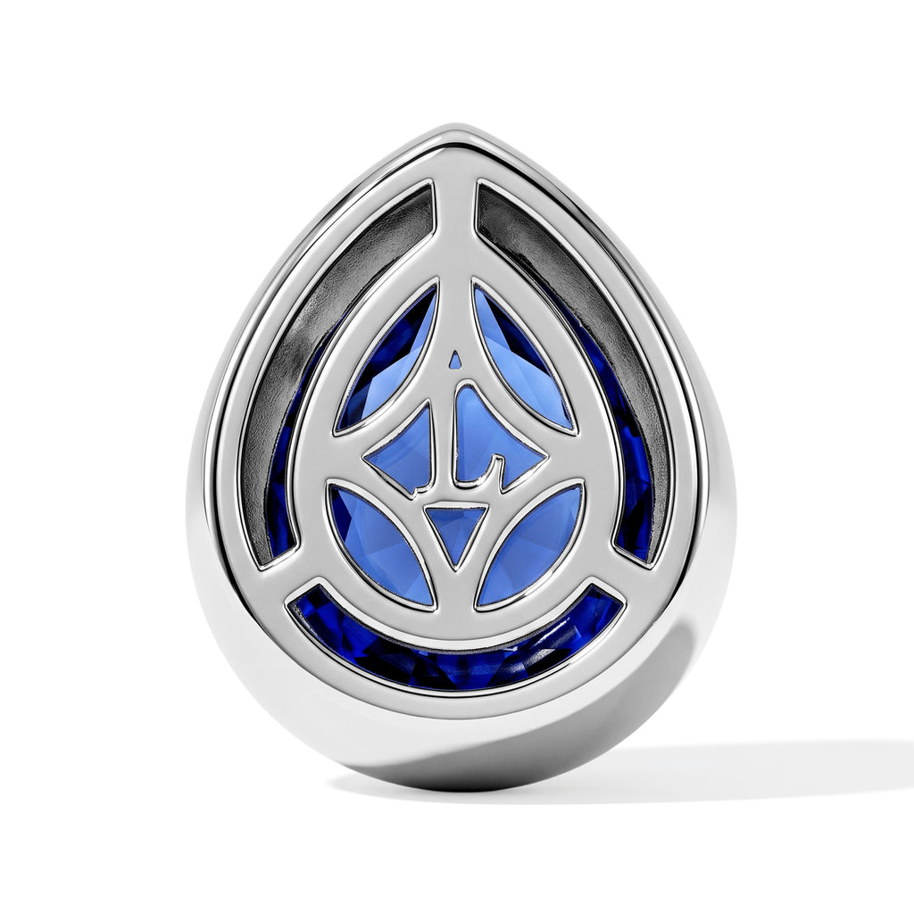 Laborgezüchteter Ceylon-Blau-Saphir Anhänger 925 Silber Rhodiniert ca. 4,70 ct.