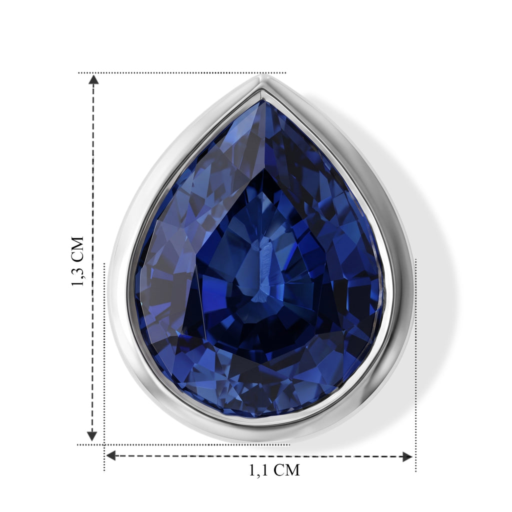 Laborgezüchteter Ceylon-Blau-Saphir Anhänger 925 Silber Rhodiniert ca. 4,70 ct.