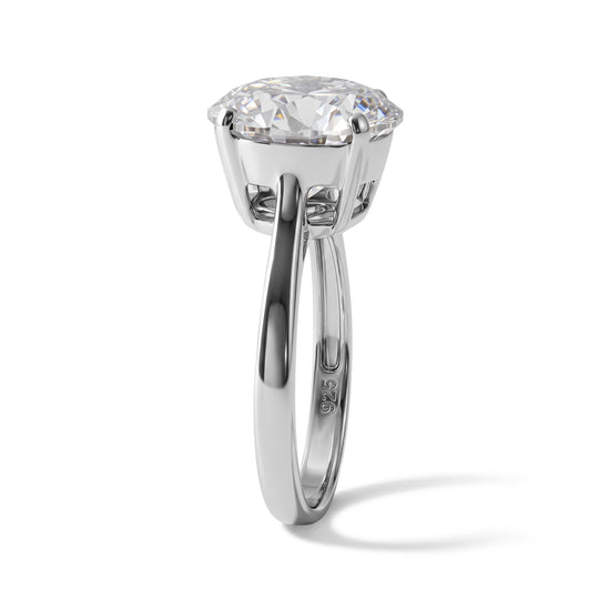 VS Moissanit Ring 925 Silber Rhodiniert (Größe 19.00) ca. 6,00 ct