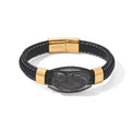 Schwarzer Obsidian Armband ca. 21.5 cm 316L Edelstahl Vergoldet ca. 30,00 ct.