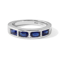 Laborgezüchteter Ceylon-Blau-Saphir, Moissanit Ring 925 Silber Rhodiniert (Größe 17.00) ca. 1,66 ct