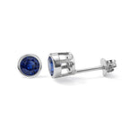 Laborgezüchteter Ceylon-Blau-Saphir Ohrringe 925 Silber Rhodiniert ca. 1,30 ct.