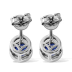 Laborgezüchteter Ceylon-Blau-Saphir Ohrringe 925 Silber Rhodiniert ca. 1,30 ct.